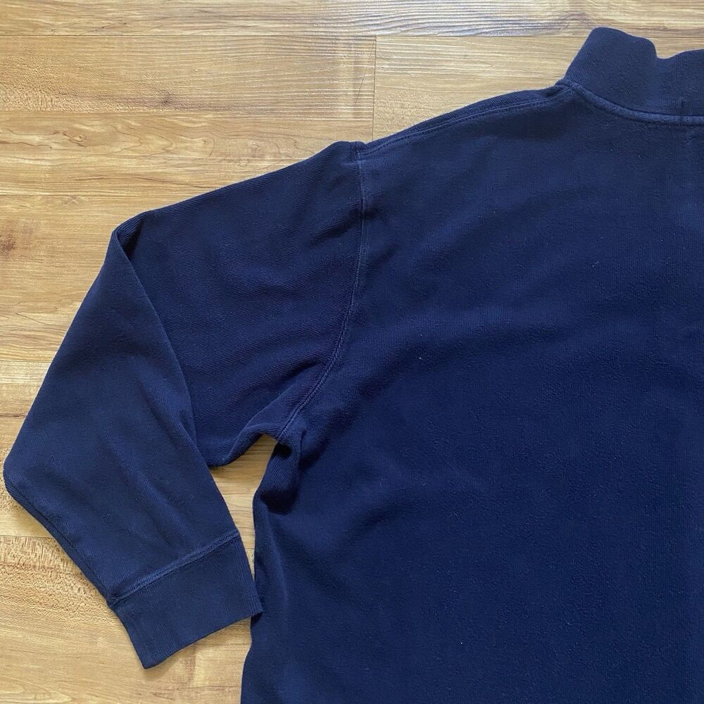 Polo Ralph Lauren Mens 2XB Navy Blue Estate Rib 1/4 Zip Sweater Preppy Pony Logo - Picture 16 of 16